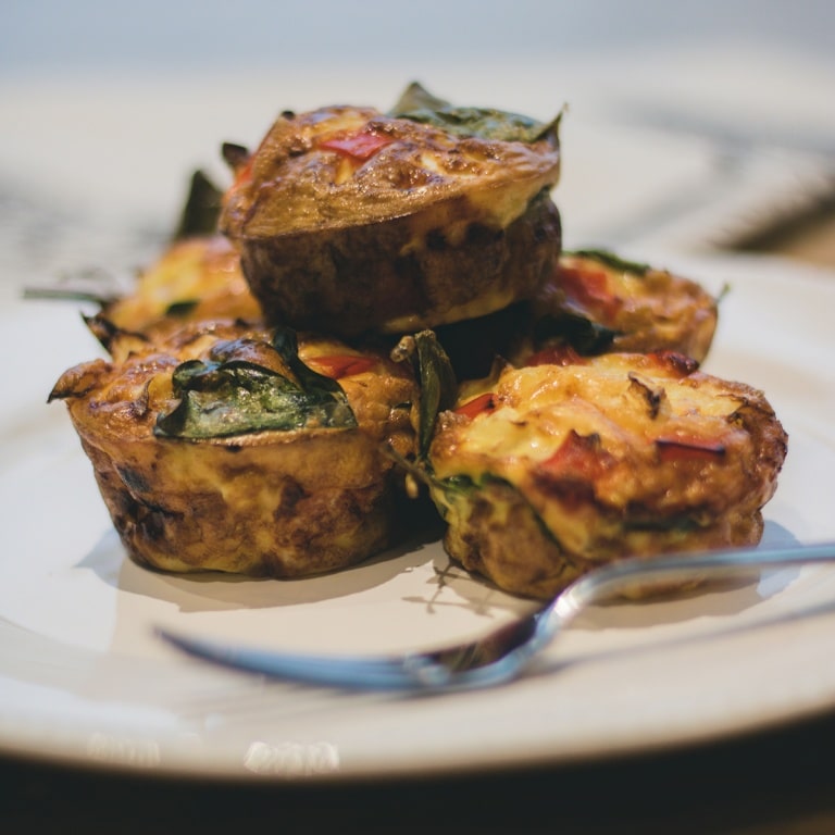 Egg veggie muffins on a plate