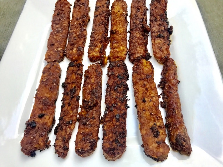 SugarDoctor Recipe Healthy tempeh strips on a plate