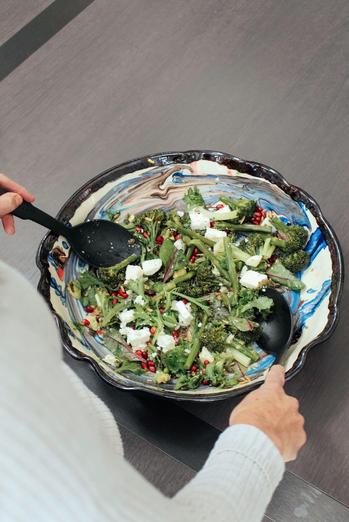 Tenderstem broccoli and cauliflower salad with feta